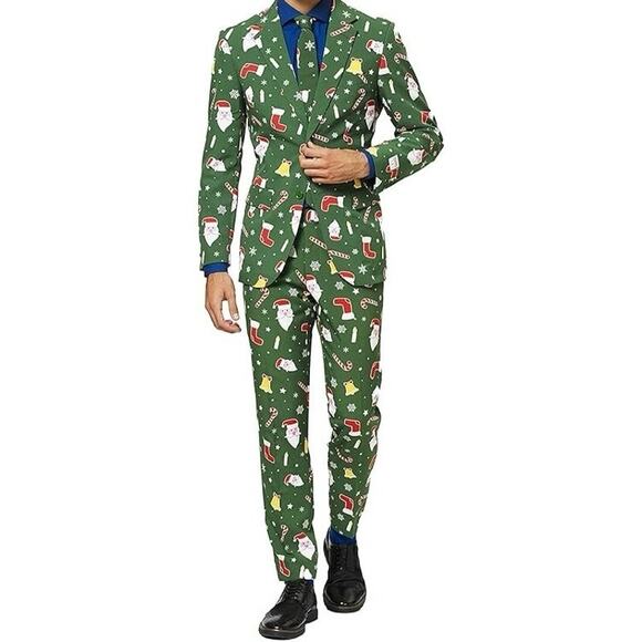 OppoSuits Christmas Suit Complete Xmas Suit: Includes Jacket, Pants, Size 38 - Picture 2 of 12